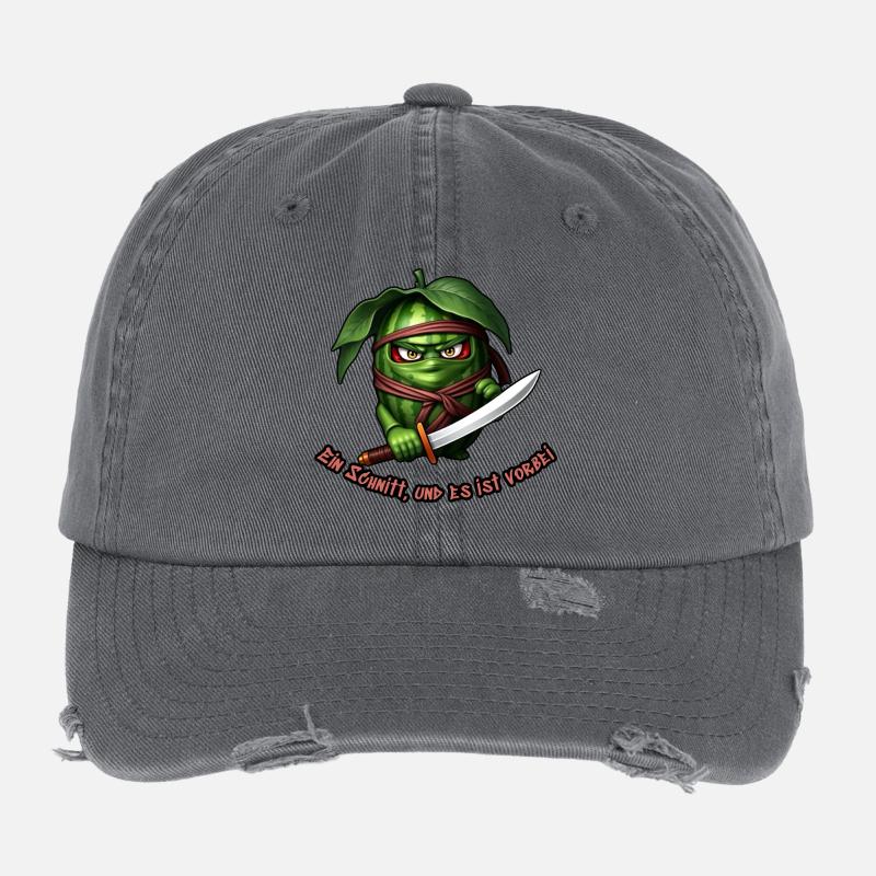 Ninja pastèque avec l’épée Casquette vintage effet usé Flexfit