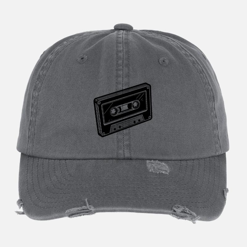 Audiokassette Flexfit Vintage Destroyed Cap