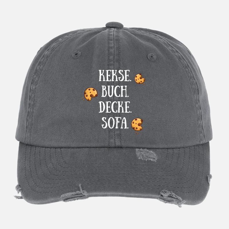 Kekse Buch Decke Sofa Flexfit Vintage Destroyed Cap