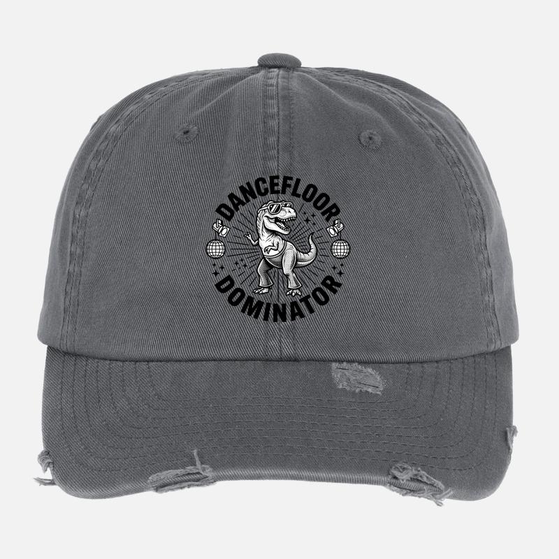 Dancefloor Dominator Dino - Flexfit Vintage Destroyed Cap - Dunkelgrau