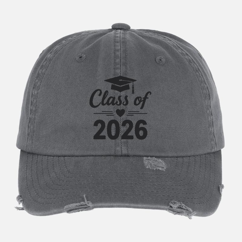 CLASS OF 2026 Absolventen Abschluss Studium Flexfit Vintage Destroyed Cap