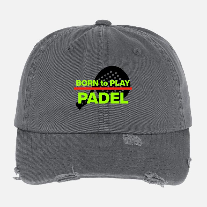 BORN TO PADEL! SMASH IT, PADEL ADDICTED Flexfit Vintage Destroyed Cap