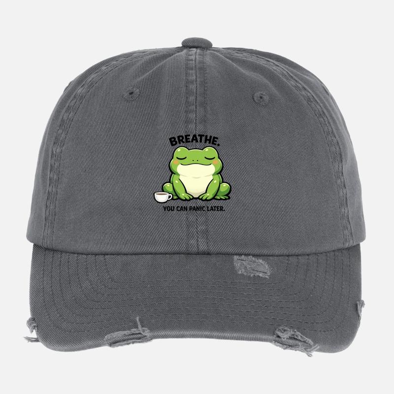 Grenouille à café de la tranquillité Casquette vintage effet usé Flexfit
