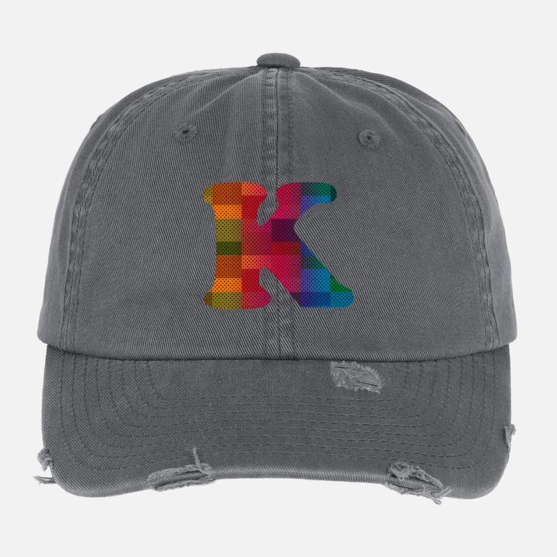 Buchstabe K Flexfit Vintage Destroyed Cap