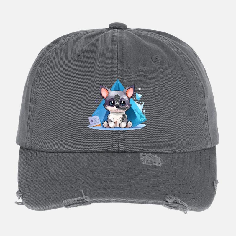 Chiot en Cristal dans le style Glace Casquette vintage effet usé Flexfit