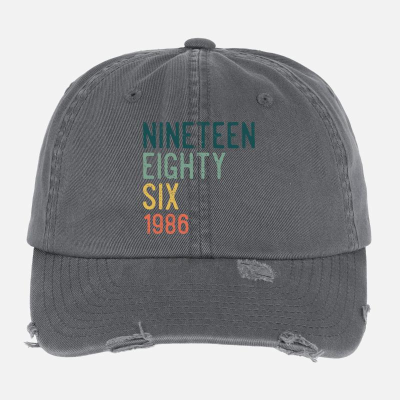 Nineteen Eighty-Six Retro Flexfit Vintage Destroyed Cap