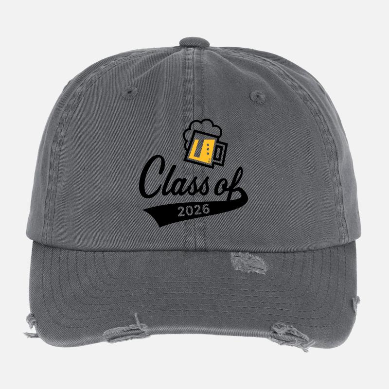 Promotion 2026 (Promotion diplômée / Bière / 2C POS) Casquette vintage effet usé Flexfit