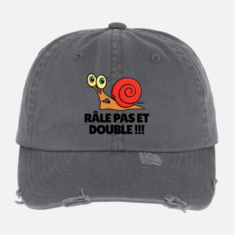 Râle pas et double Casquette vintage effet usé Flexfit
