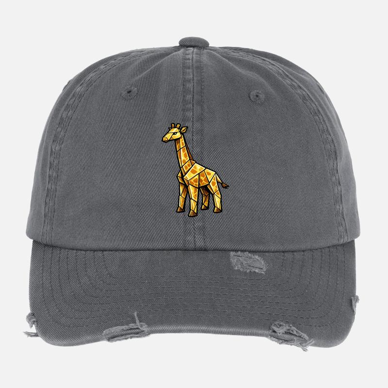 Girafe de géométrie dorée Casquette vintage effet usé Flexfit