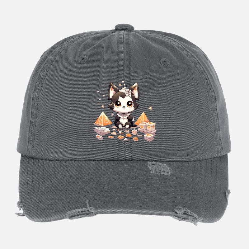 Chibi-Hundewelpe Diamantenschatz Flexfit Vintage Destroyed Cap