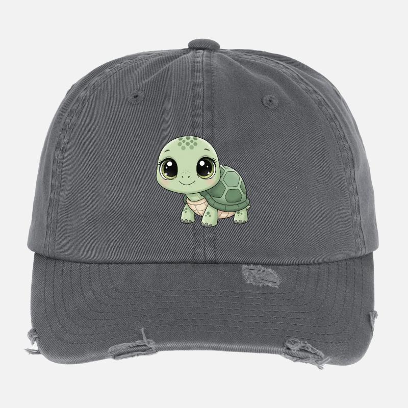 Tortue Doulouche Vert Menthe Casquette vintage effet usé Flexfit