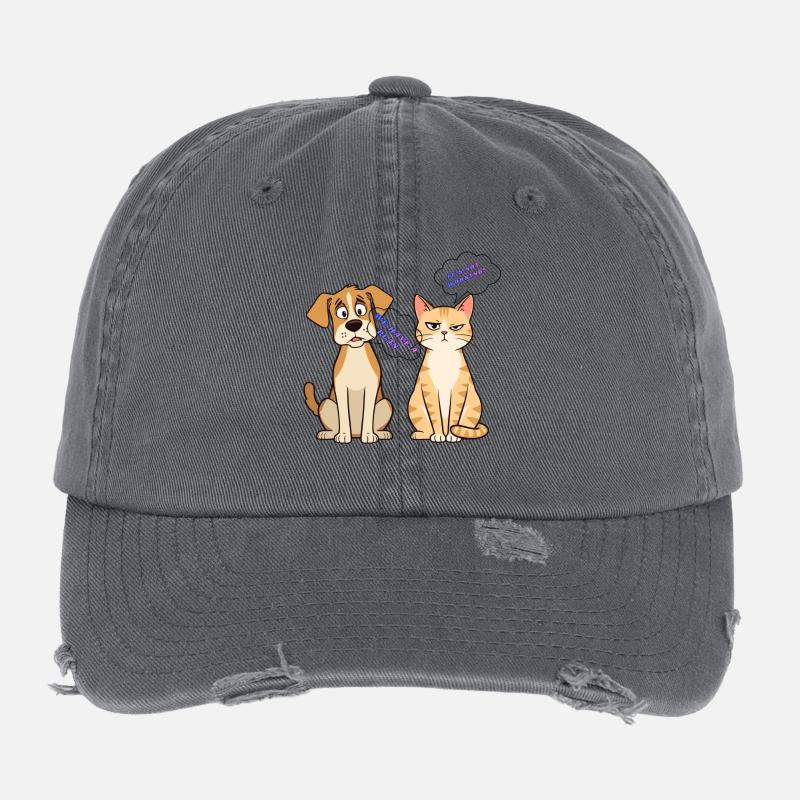 Duo Pets Plan vs Not Working Flexfit Vintage Destroyed Cap