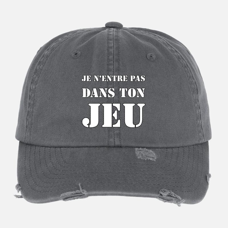 JE N’ENTRE PAS DANS TON JEU. Casquette vintage effet usé Flexfit