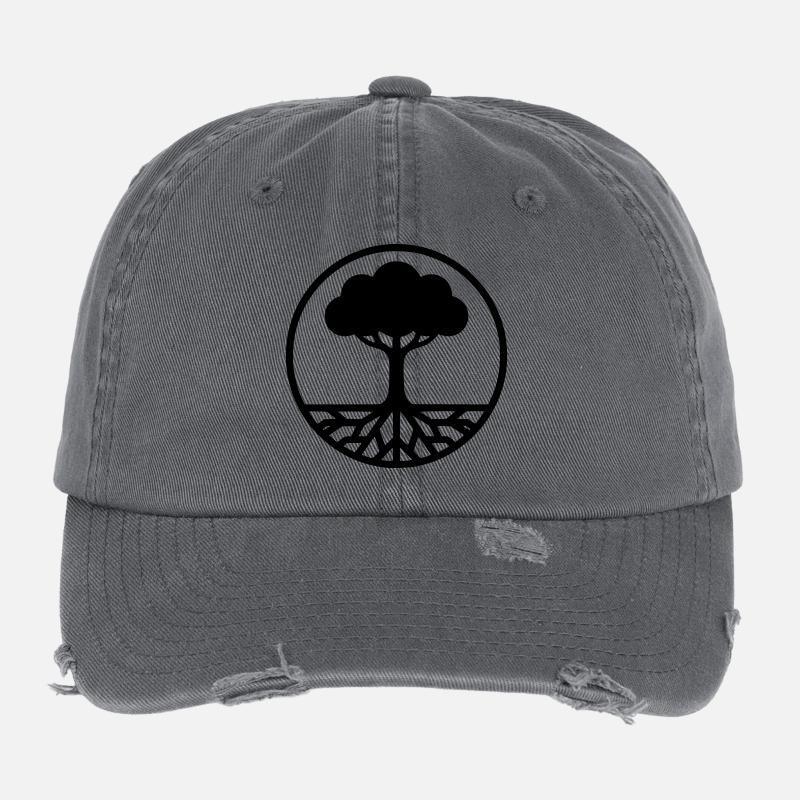 Baum des Lebens Silhouette Flexfit Vintage Destroyed Cap
