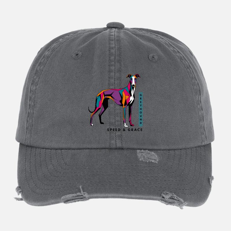 Bunter Windhund Flexfit Vintage Destroyed Cap