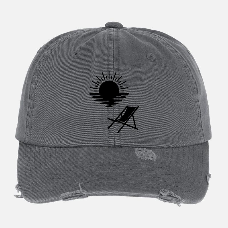 Coucher du soleil Transat  Casquette vintage effet usé Flexfit