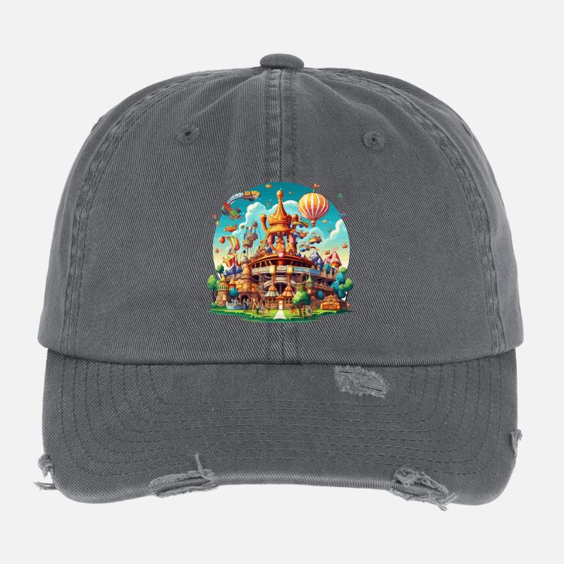 Fantasiepark Luftschiff-Karussell Flexfit Vintage Destroyed Cap