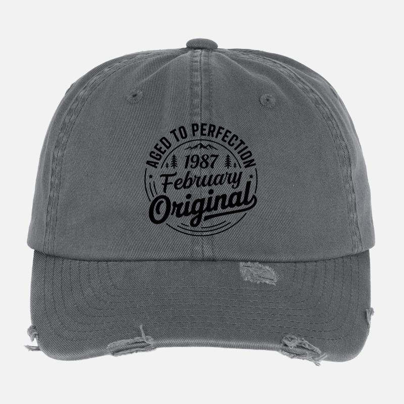 Februar 1987 – Legende der Gipfel und Berge Flexfit Vintage Destroyed Cap