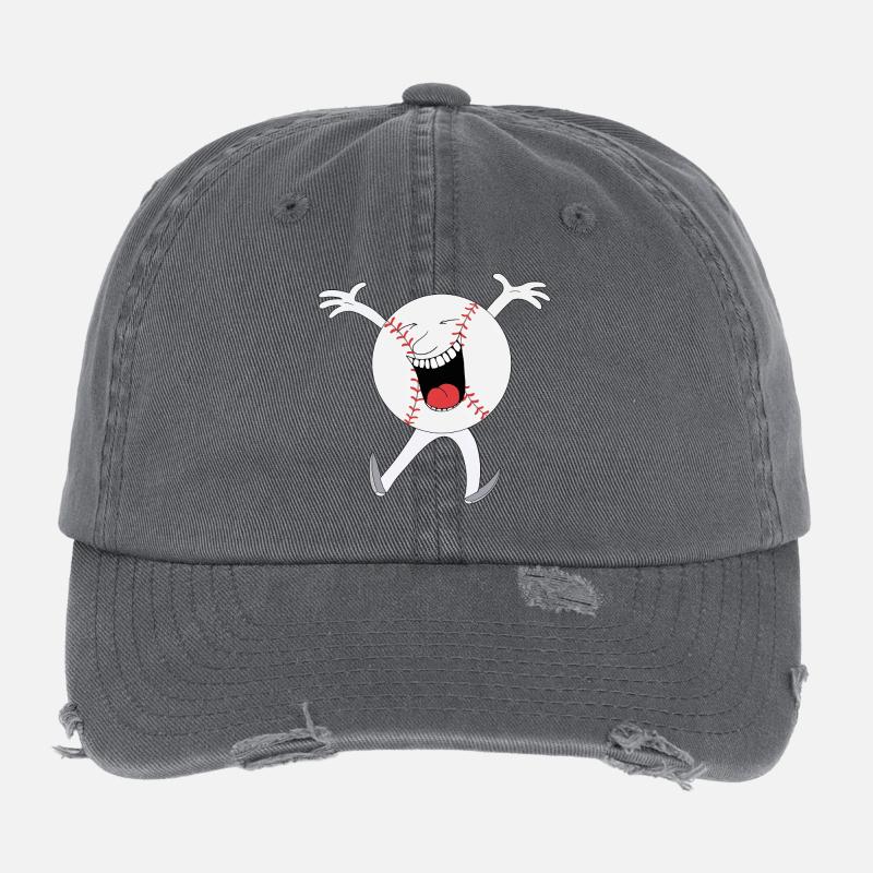 Mascotte de baseball rieur Casquette vintage effet usé Flexfit