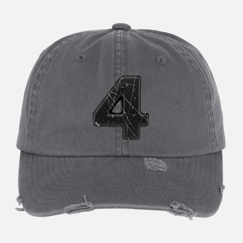 Noir 4 avec éclaboussures Casquette vintage effet usé Flexfit