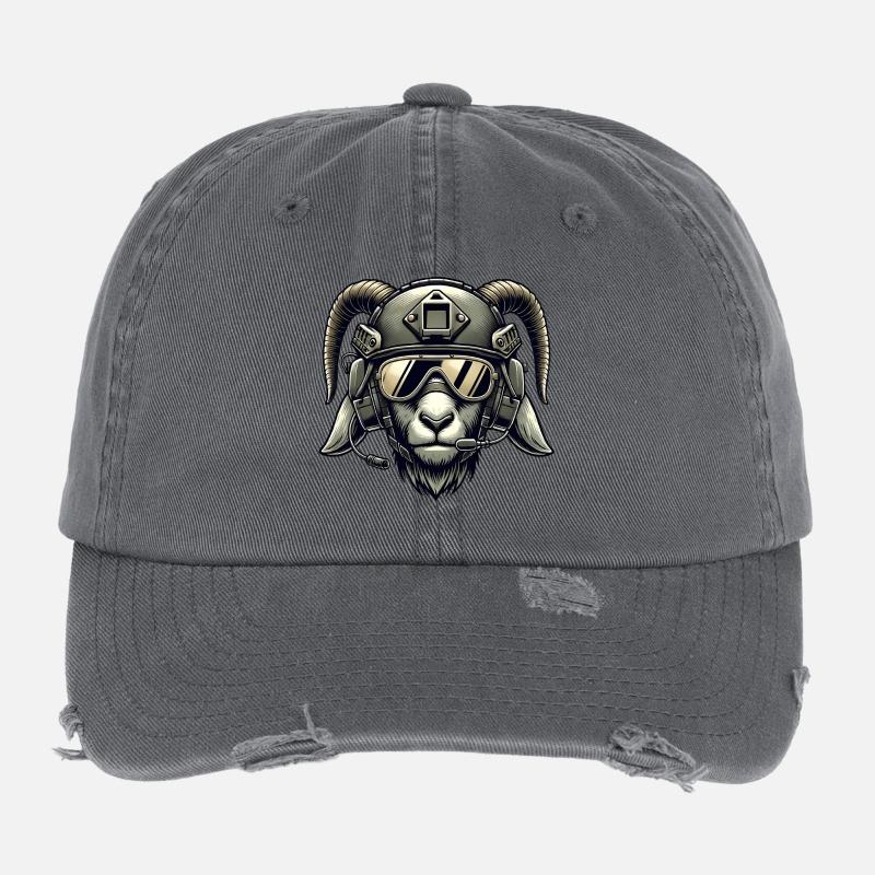 Chèvre en mission Casquette vintage effet usé Flexfit