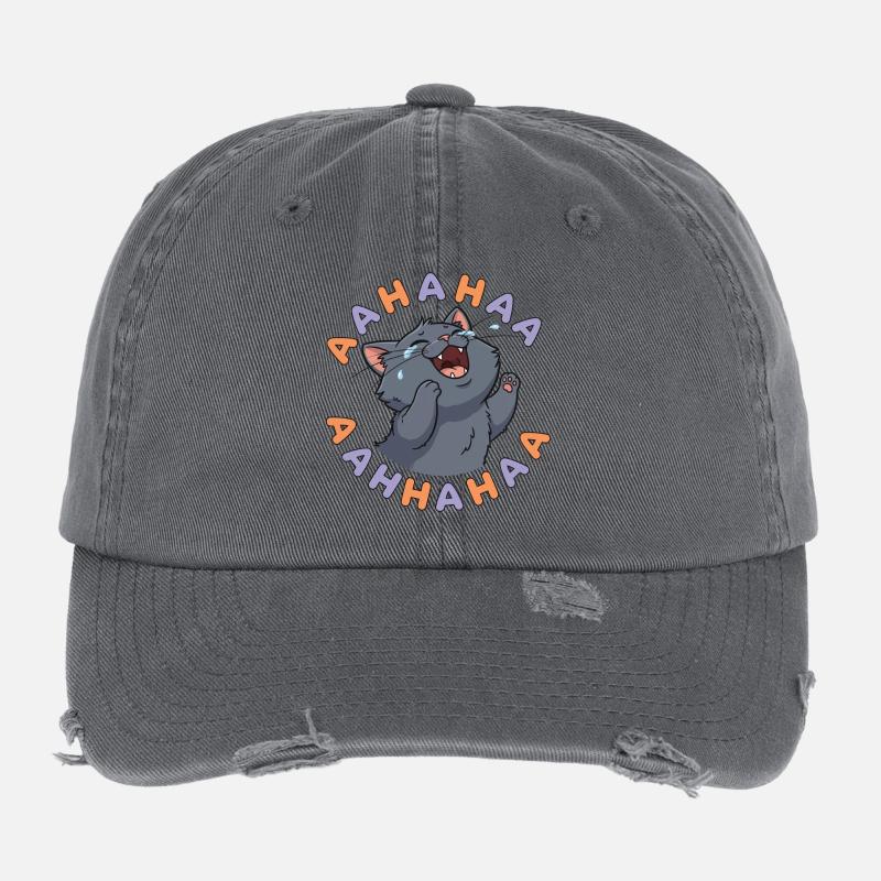Laughing Cat Burst Flexfit Vintage Destroyed Cap
