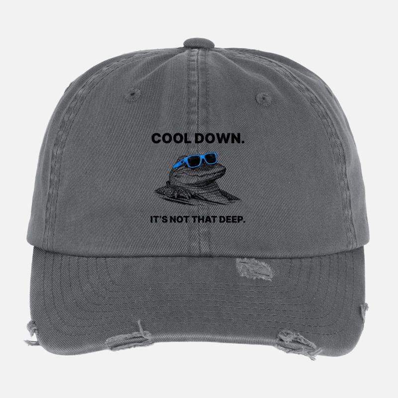 Cool Down – It's Not That Deep Crocodile Halftone Flexfit Vintage Destroyed Cap