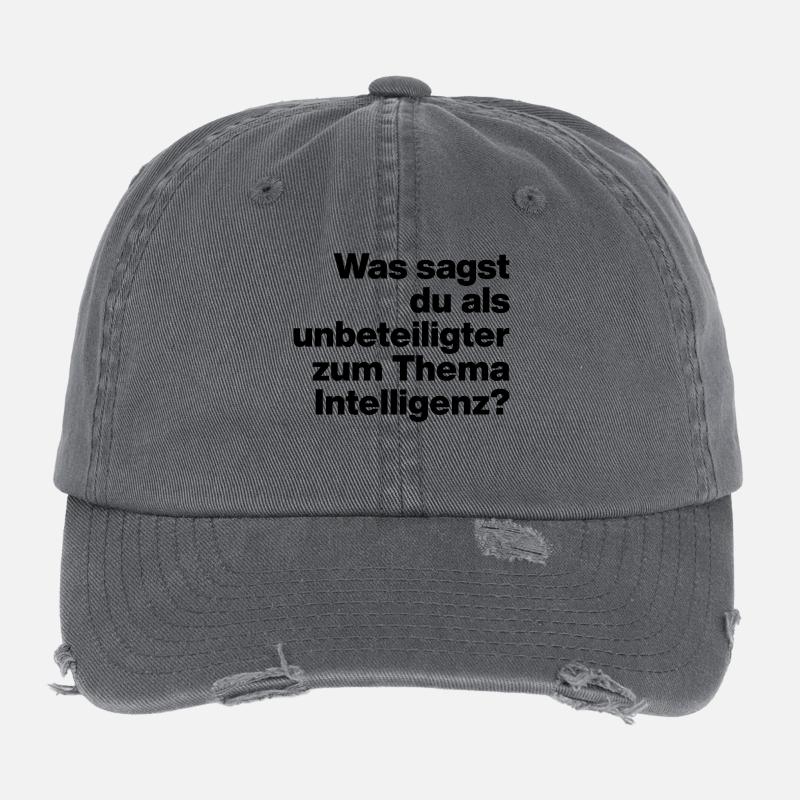 WHAT DO YOU SAY TO INTELLIGENCE AS A BYSTANDER? Flexfit Vintage Destroyed Cap