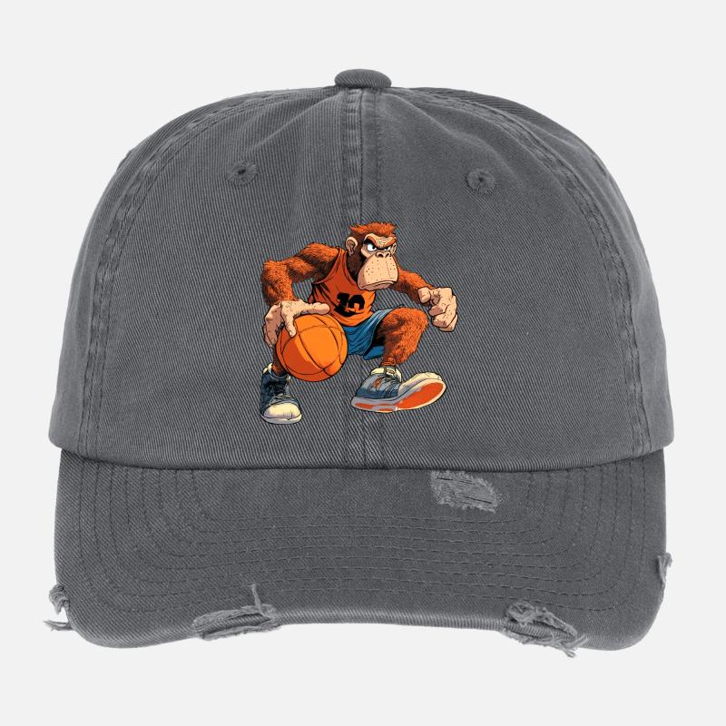 Monkey Basketball Player / Hooper Flexfit Vintage Destroyed Cap