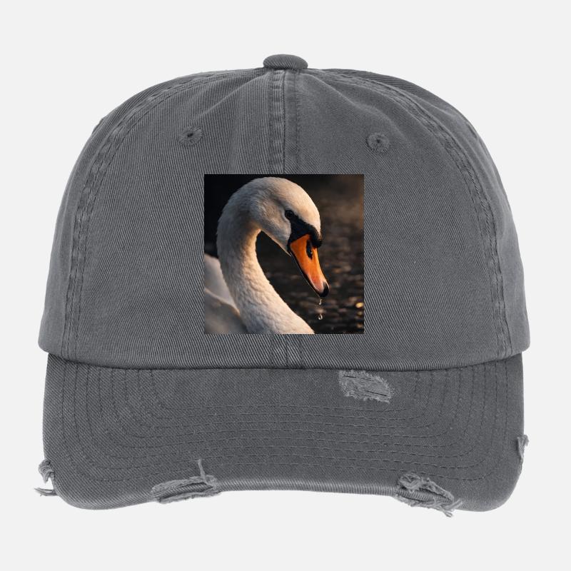 La beauté du cygne au crépuscule Casquette vintage effet usé Flexfit