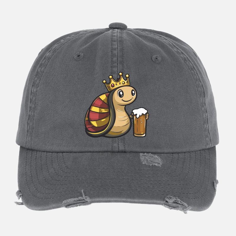 Snail Beer King Flexfit Vintage Destroyed Cap