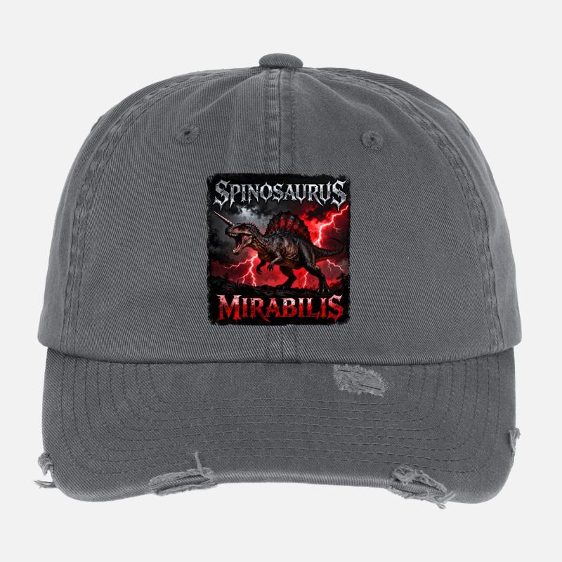 Spinosaurus Mirabilis – Dino with Thunder and Lightning Flexfit Vintage Destroyed Cap