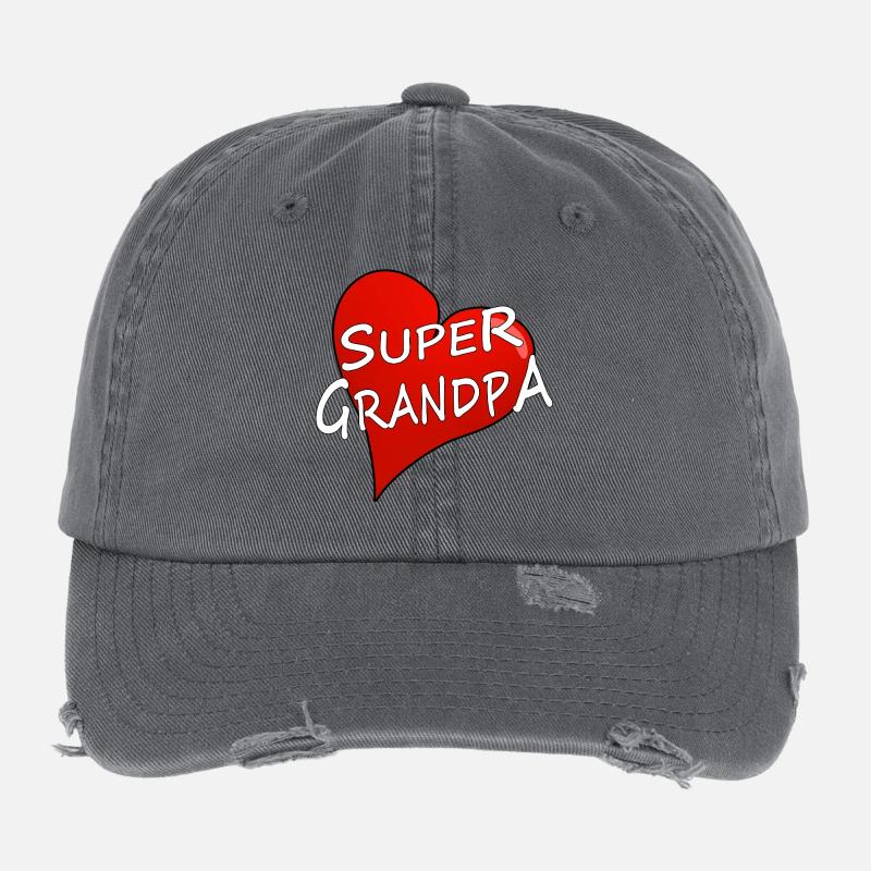 SUPER PAPI - Casquette vintage effet usé Flexfit - charbon
