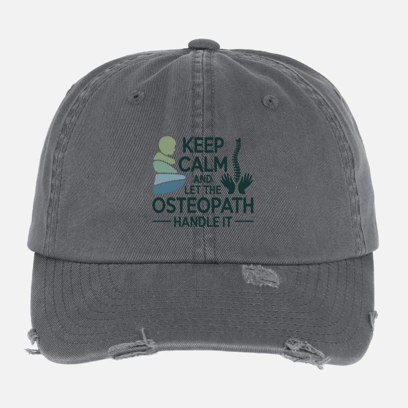 Osteopath Bleib ruhig Handle Professionell Flexfit Vintage Destroyed Cap