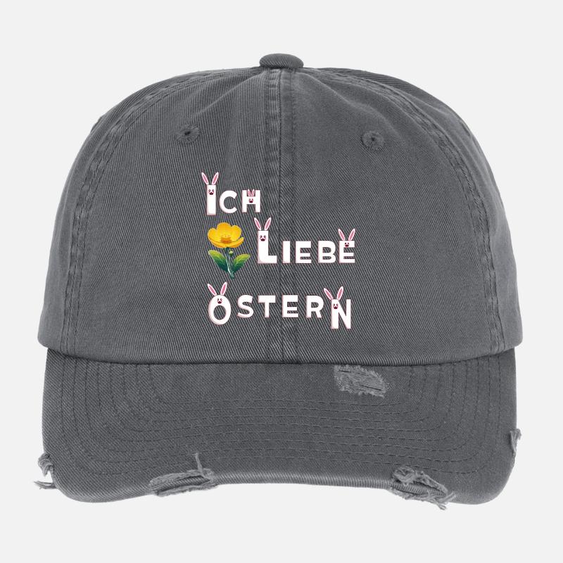 Ich Liebe Ostern  Flexfit Vintage Destroyed Cap