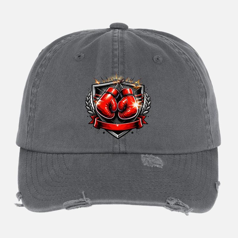 Conception de l’emblème du gant de boxe Casquette vintage effet usé Flexfit