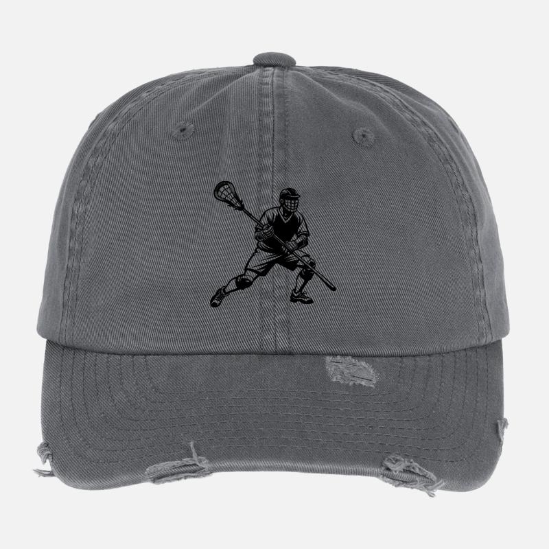 Lacrosse player Flexfit Vintage Destroyed Cap