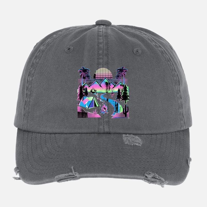 Retro Wave Camper Casquette vintage effet usé Flexfit