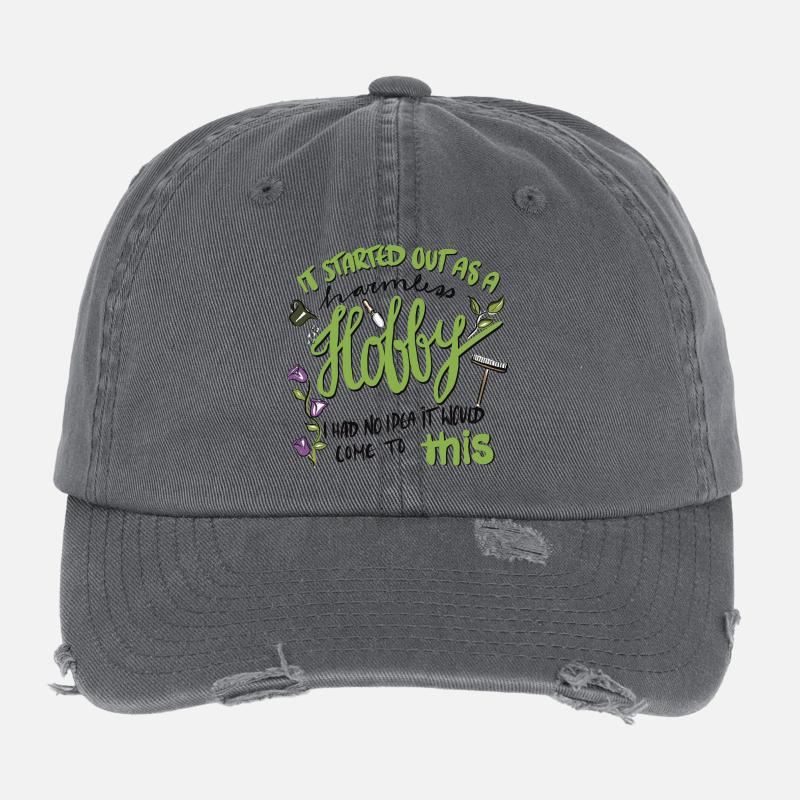 Gartenhobby mit Leidenschaft - handgezeichnet Flexfit Vintage Destroyed Cap