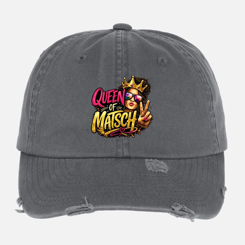 Reine de la Boue - Casquette vintage effet usé Flexfit - charbon