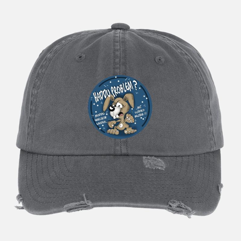 Hasen-Comic Haddu Problem? Flexfit Vintage Destroyed Cap
