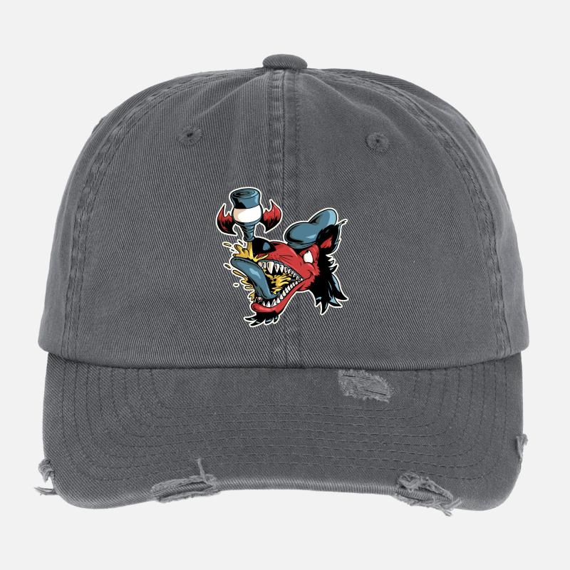 Loup et bière volante Casquette vintage effet usé Flexfit