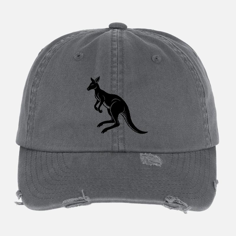 Kangaroo Jumping Flexfit Vintage Destroyed Cap