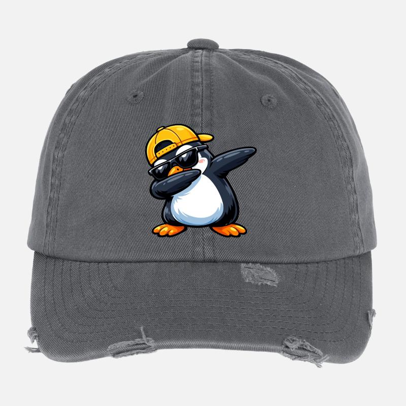 Dabbing Penguin Flexfit Vintage Destroyed Cap