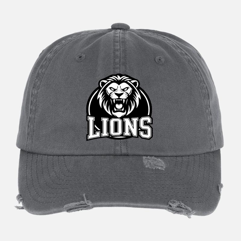 Lion Crest Leichtathletik Flexfit Vintage Destroyed Cap
