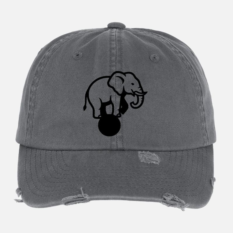 Acrobaties du Cirque Elephant Ball Casquette vintage effet usé Flexfit