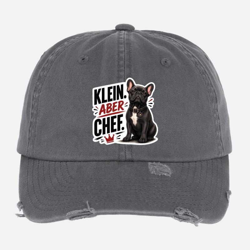 Frenchie – Klein aber Chef Bully Flexfit Vintage Destroyed Cap
