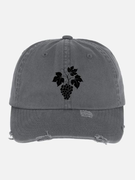 Weinrebe - Flexfit Vintage Destroyed Cap - Dunkelgrau - Vorne
