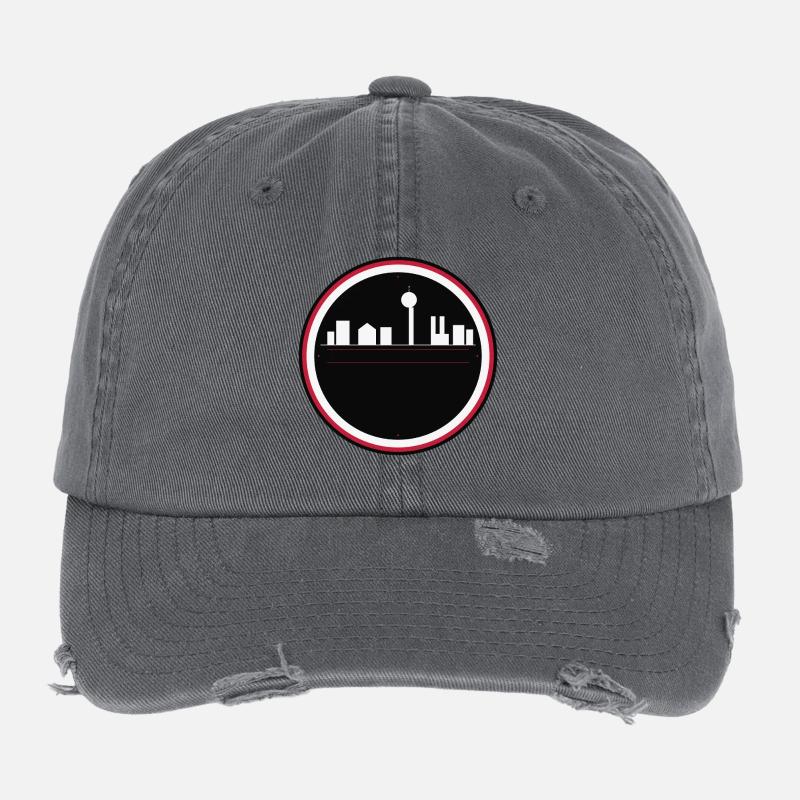 Schwarz-rote urbane Silhouette Flexfit Vintage Destroyed Cap