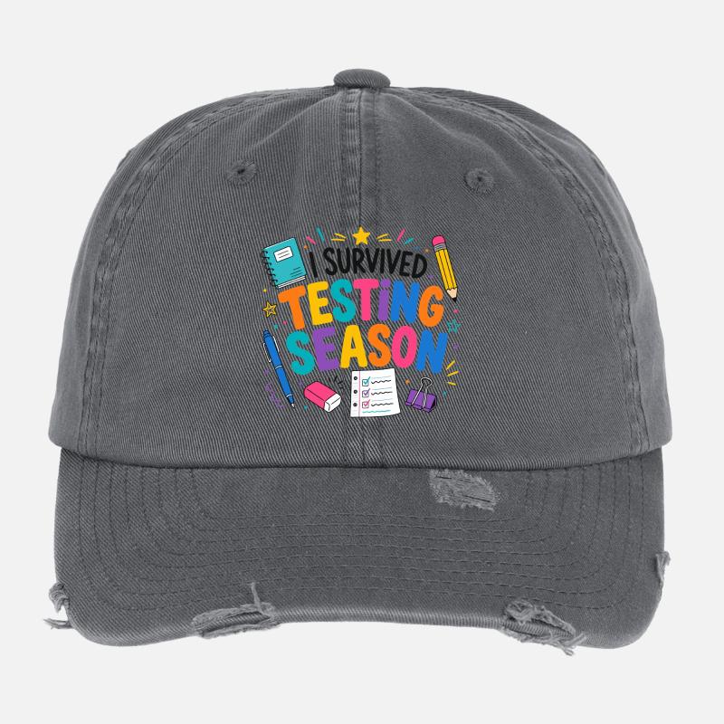 I survived the exam phase School Humor Flexfit Vintage Destroyed Cap